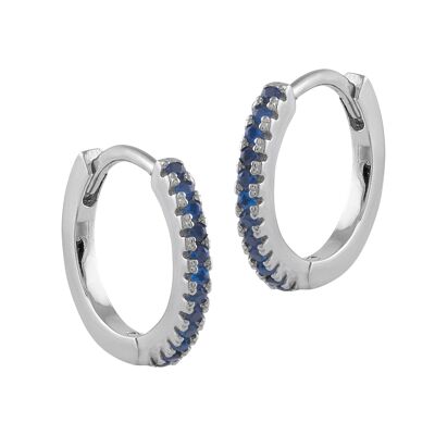 Steffi-Ohrringe aus Silber und blauen Zirkonen