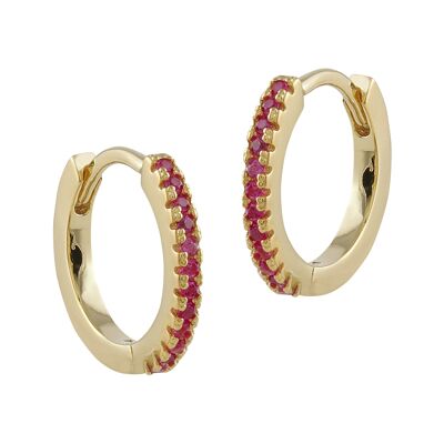 Steffi silver earrings with pink zircons