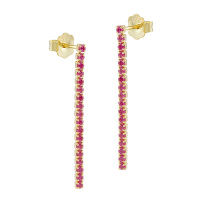 Lange Love-Ohrringe mit rosa Zirkonen