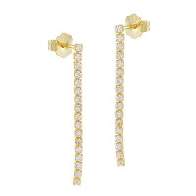 Eterna earrings 18k gold plated with white zircons