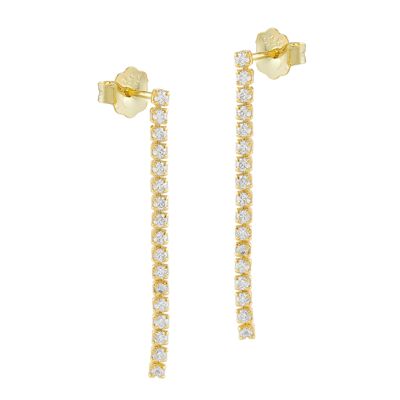 Pendientes Eterna baño oro 18k circonitas blancas