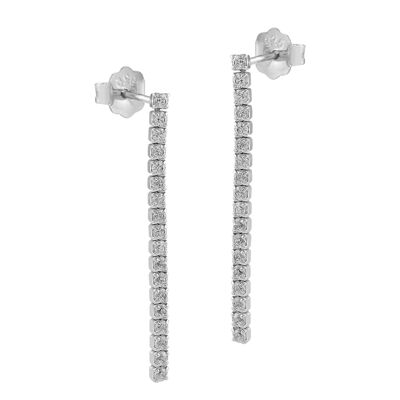 Boucles d'oreilles Eterna en argent et zircons