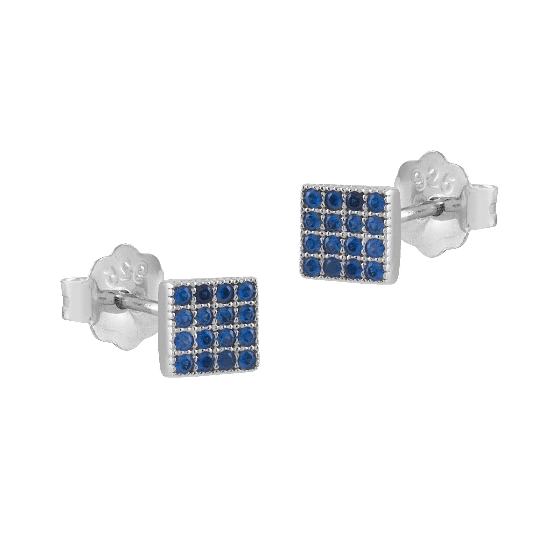 Pendientes Serena de plata y circonitas azules