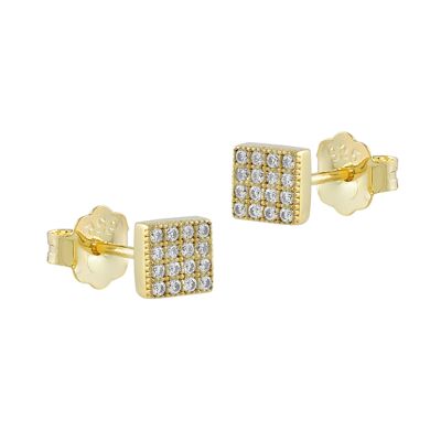 Serena square button earrings