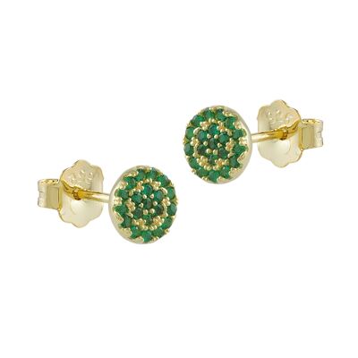 Steffi gold-plated silver button earrings