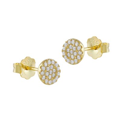 Steffi 18k gold plated earrings with white zircons