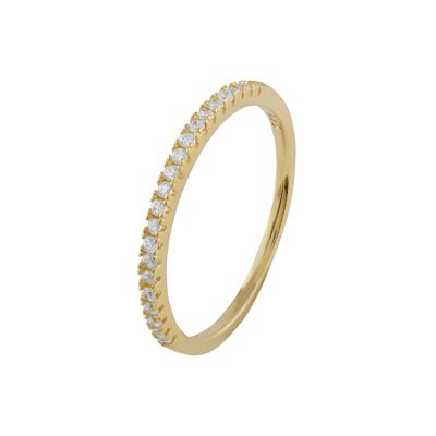 Steffi-Ring aus Silber und Gold mit weißen Zirkonen
