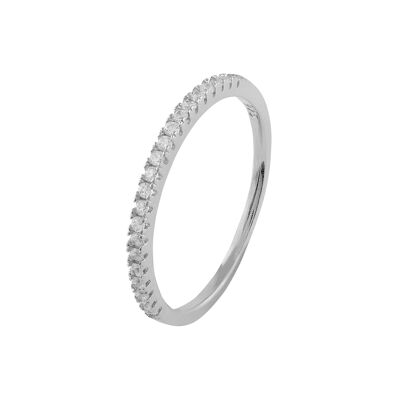 Steffi-Ring aus Silber und weißen Zirkonen