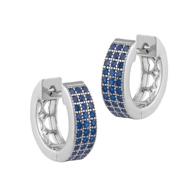 Serena-Ohrringe aus Silber und blauen Zirkonen