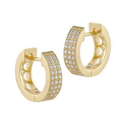 Silver and gold Serena earrings with zircons