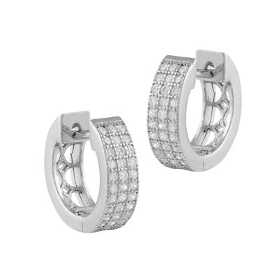 Silver Serena earrings with white zircons