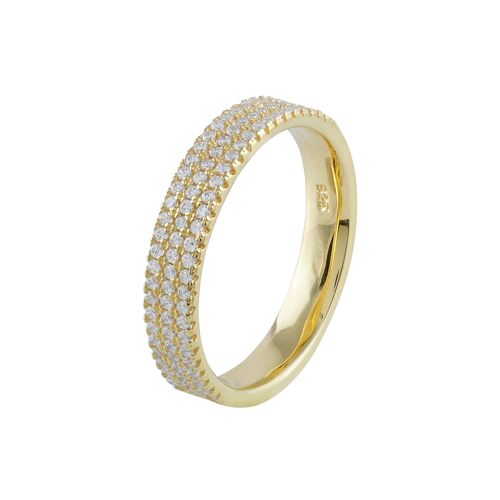 Anillo Serena plata y oro con circonitas blancas