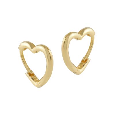 Boucles d'oreilles coeur en argent plaqué or