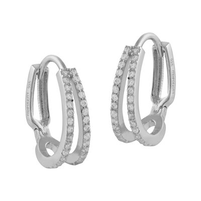 Boucles d'oreilles argent et zircons blancs