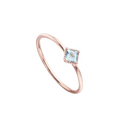 Rose Gold Plated Blue Topaz Solitaire