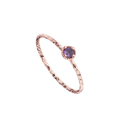 Rose gold plated amethyst ring
