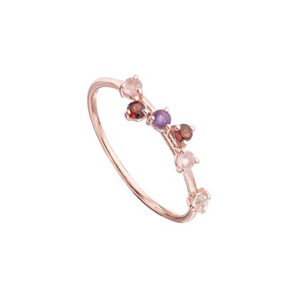 Anello con gemma placcata oro rosa