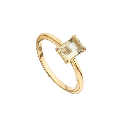 Gold plated lemon quartz solitaire