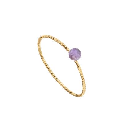 Gold plated amethyst ball ring