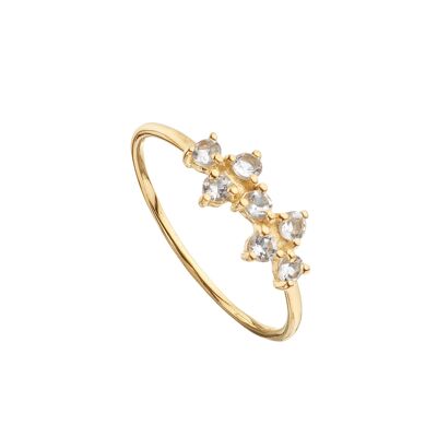Gold plated rock crystal ring