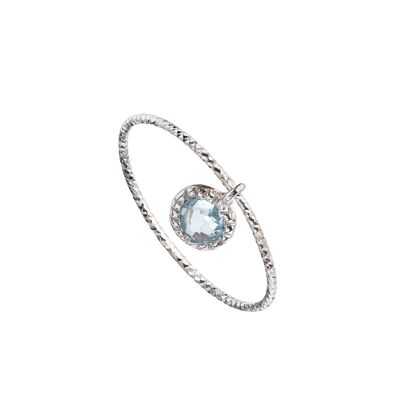 Silver blue topaz pendant ring