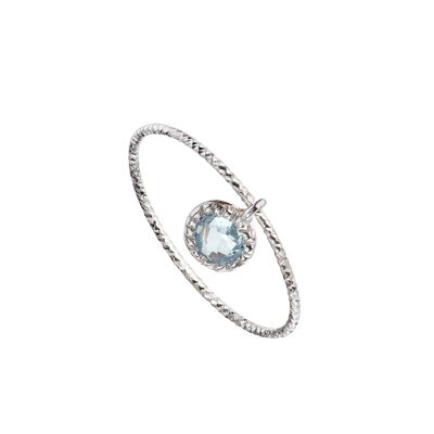 Bague pendentif argent topaze bleue