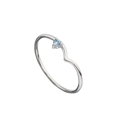 Anillo topacio azul plata