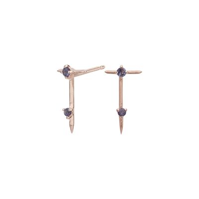Rose gold plated T iolite earrings