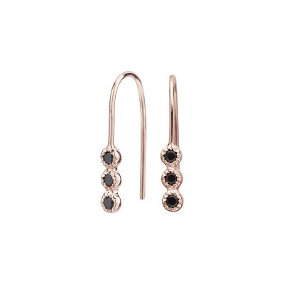 Rose gold black spinel earrings