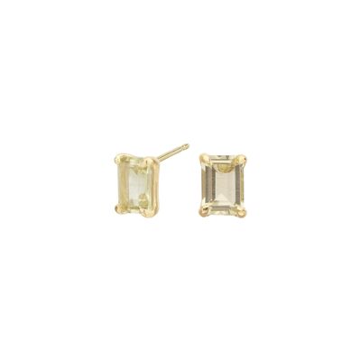 Boucles d'oreilles quartz citron plaqué or