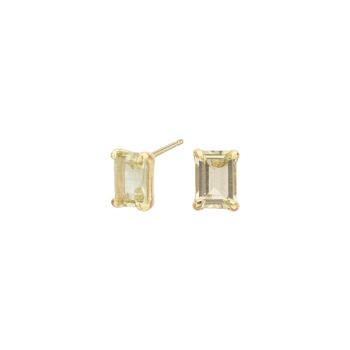 Boucles d'oreilles quartz citron plaqué or 1