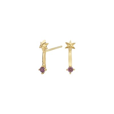 Boucles d'oreilles grenat rhodolite plaqué or