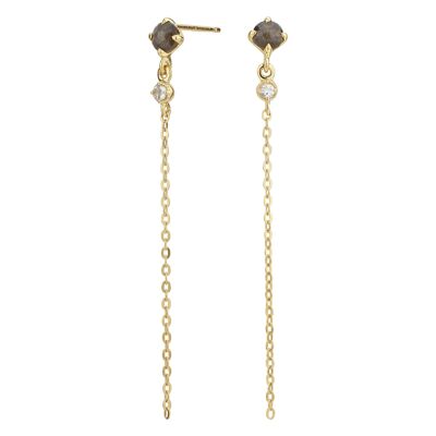 Labradorite and moonstone earrings 18k gold plated