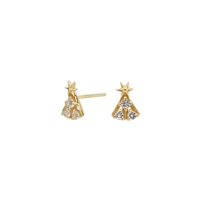 Gold plated white topaz earrings