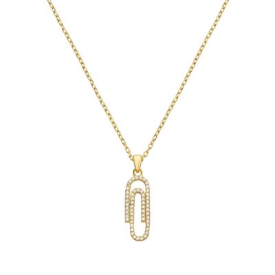 Gold Plated Clip Necklace