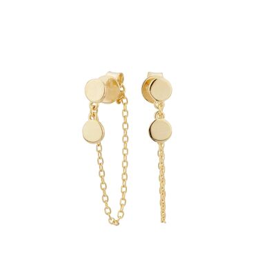 Gold Plated Chain and Circle Earrings
