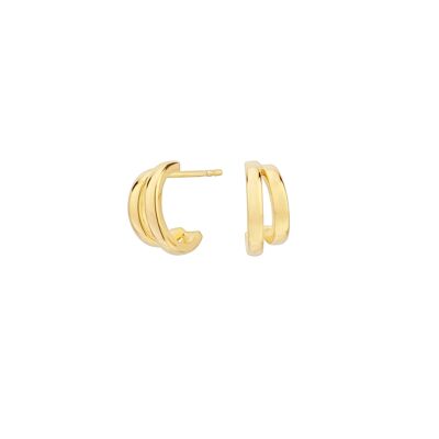 Gold Plated Double Hoop Earrings