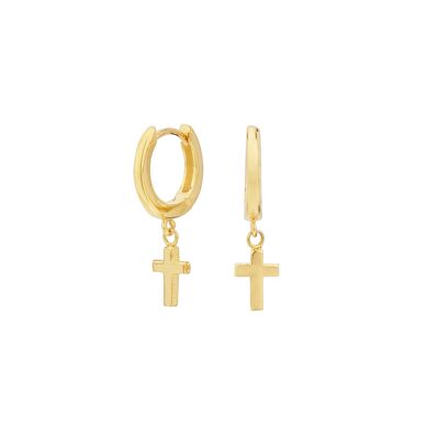 Gold Plated Cross Earrings