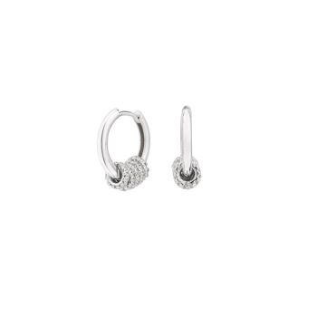 Boucles d'oreilles créoles avec créoles en argent 1