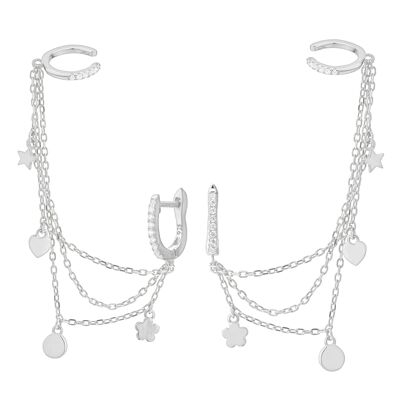 Silver Chains and Pendants Earrings