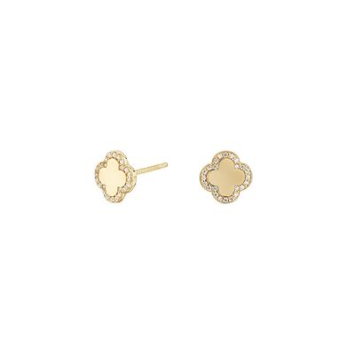 Cube Flower Gold Plated Earrings