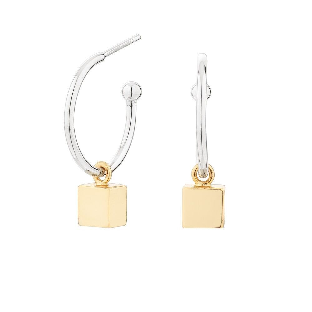 Orecchini Cubo Cubo Placcato Oro