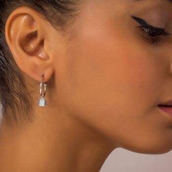 Boucles d'oreilles Cube Cube Argent 3