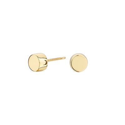 Cube Circle Gold Plated Earrings