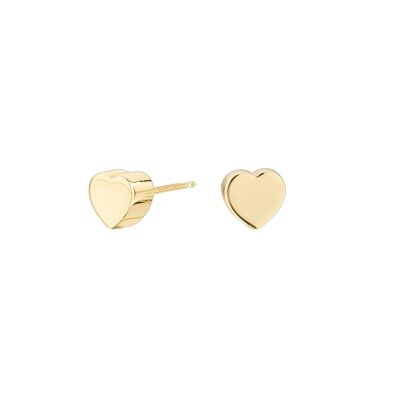 Cube Heart Gold Plated Earrings