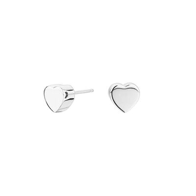 Cube Heart Silver Earrings