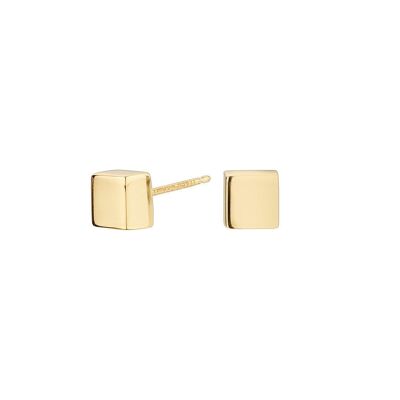 Gold Plated Square Cube Earrings