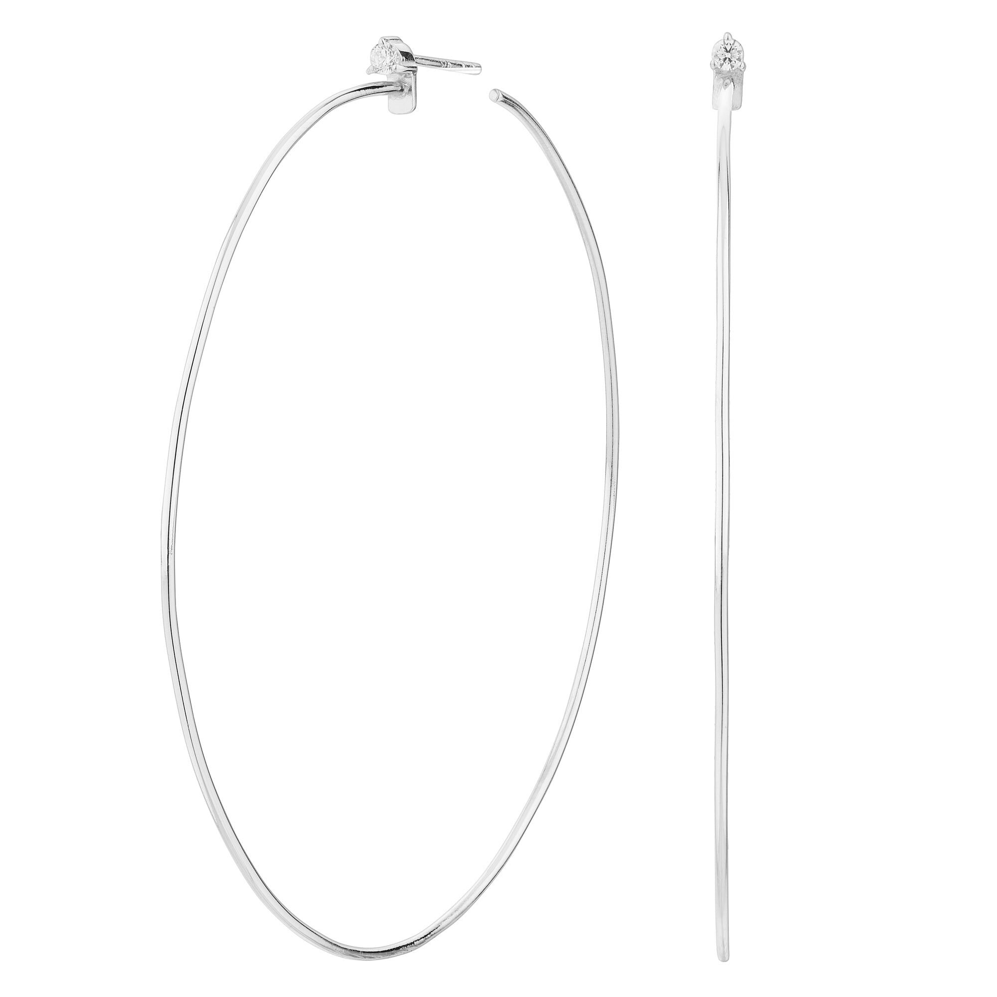 Silver hoop earrings with zirconia