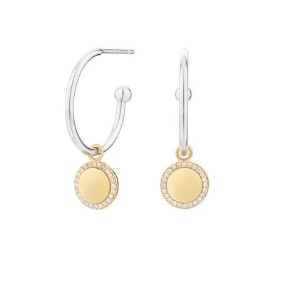 Boucles d'oreilles Cube Hoop Circle Bicolor