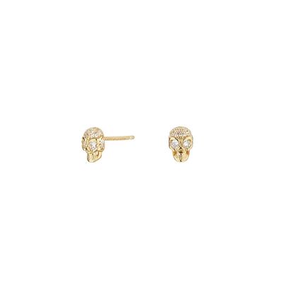 Gold Plated Skull Earrings